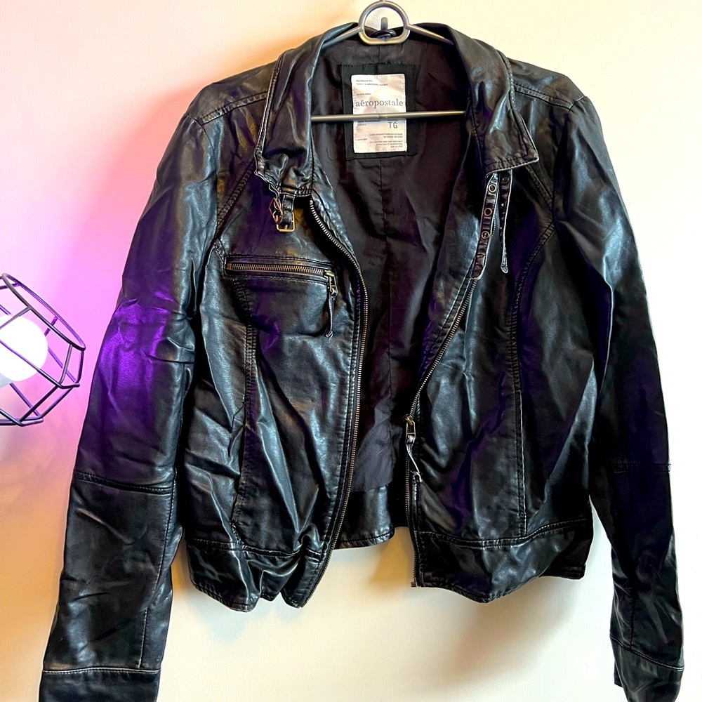 Black Leather Moto Jacket